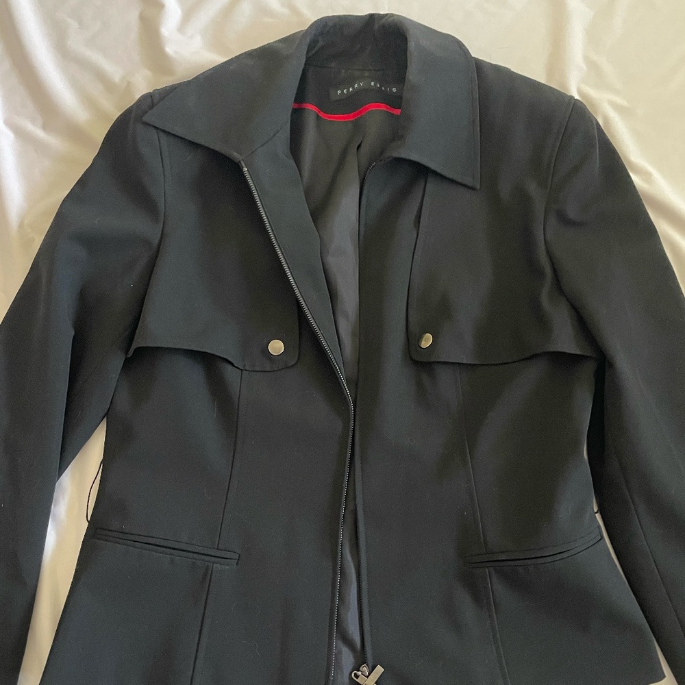 Structured Black Perry Ellis Blazer Jacket